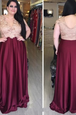 A-Line Beaded V-Neck Long Mother of The Bride Dresses 602056