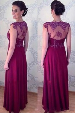 A-Line Beaded Lace Appliques Long Mother of The Bride Dresses 602058