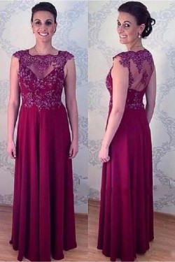 A-Line Beaded Lace Appliques Long Mother of The Bride Dresses 602058