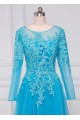 A-Line Long Sleeves Beaded Lace Appliques Mother of The Bride Dresses 602066