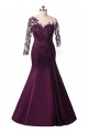 Elegant Mermaid Satin Lace Appliques Mother of The Bride Dresses 602076