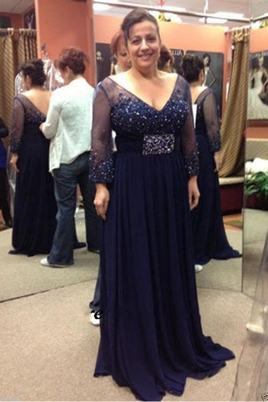 A-Line Beaded Lace Appliques V-Neck Mother of The Bride Dresses 602077 A-Line Beaded Lace Appliques V-Neck Mother of The Bride Dresses 602077