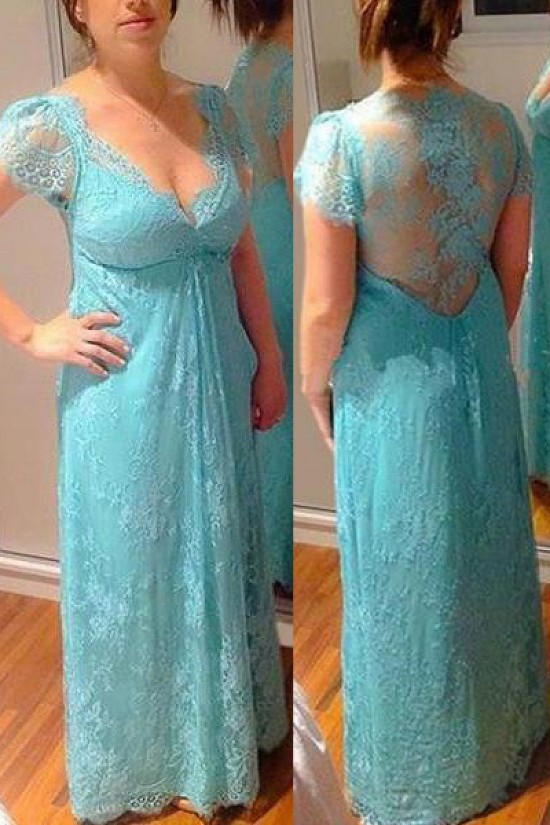 Lace V-Neck Mother of The Bride Dresses 602078 Lace V-Neck Mother of The Bride Dresses 602078