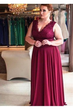 A-Line Lace V-Neck Mother of The Bride Dresses 602090