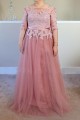 Long Lace Appliques Tulle Mother of The Bride Dresses 602092 Long Lace Appliques Tulle Mother of The Bride Dresses 602092