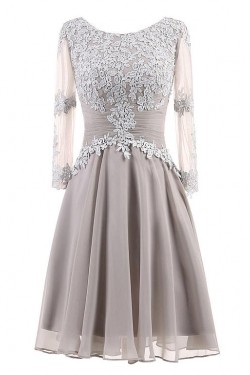 A-Line Lace Appliques Chiffon Mother of The Bride Dresses 602093