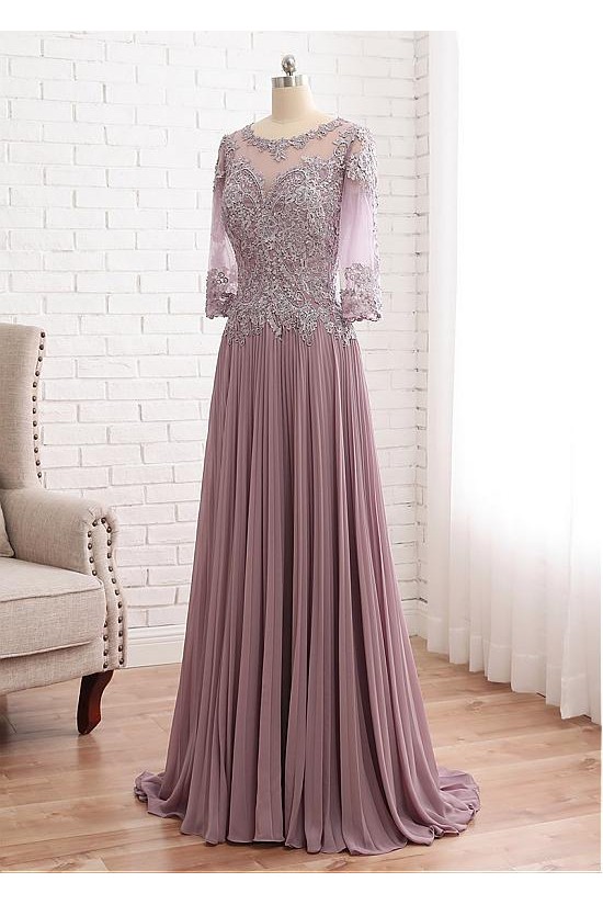 A-Line Lace Chiffon Mother of The Bride Dresses 602095