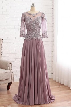 A-Line Lace Chiffon Mother of The Bride Dresses 602095