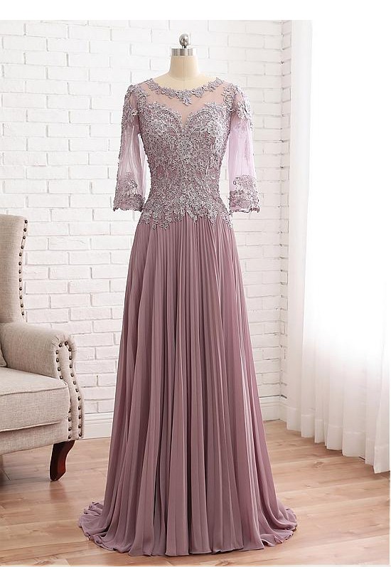 A-Line Lace Chiffon Mother of The Bride Dresses 602095