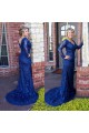 Mermaid Long Sleeves Lace V-Neck Mother of The Bride Dresses 602103