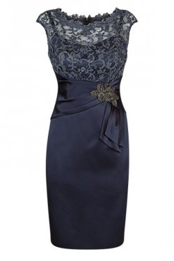 Short Lace Satin Mother of The Bride Dresses 602106