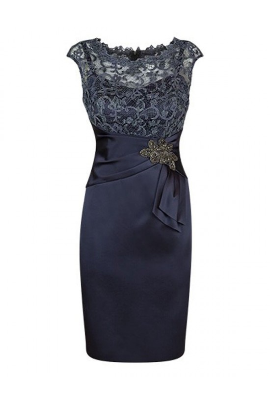 Short Lace Satin Mother of The Bride Dresses 602106 Short Lace Satin Mother of The Bride Dresses 602106