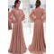 A-line Chiffon V-Neck Long Sleeves Lace Mother of The Bride Dresses 602116