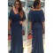 Elegant V-Neck Long Mother of The Bride Dresses 602119