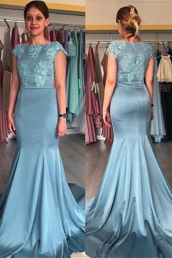 Elegant Mermaid Long Mother of The Bride Dresses with Lace Appliques 602120