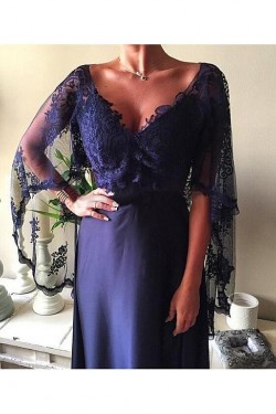 A-Line V-Neck Long Mother of The Bride Dresses 602121