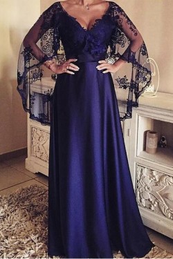 A-Line V-Neck Long Mother of The Bride Dresses 602121