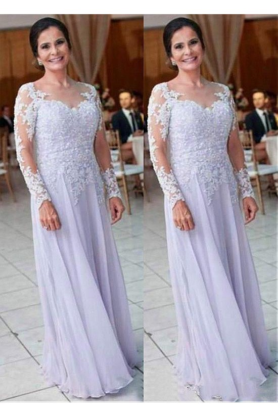 A-Line Long Sleeves Chiffon Mother of The Bride Dresses 602122 A-Line Long Sleeves Chiffon Mother of The Bride Dresses 602122