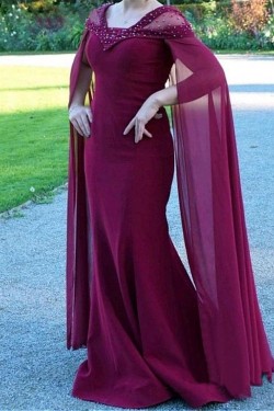 Mermaid Chiffon Beaded Long Mother of The Bride Dresses 602125