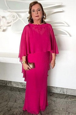 Sheath Long Chiffon Mother of The Bride Dresses 602129