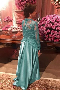 A-Line Long Sleeves Lace Mother of The Bride Dresses 602133