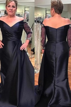 Elegant Off-the-Shoulder Long Mother of The Bride Dresses 602135