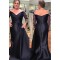 Elegant Off-the-Shoulder Long Mother of The Bride Dresses 602135