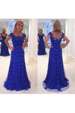 Elegant Long Mother of The Bride Dresses with Beads and Lace Appliques 602138