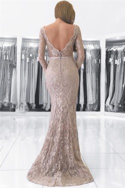 Mermaid V-Neck Lace Long Mother of The Bride Dresses 602141