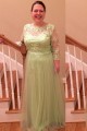 Elegant 3/4 Length Sleeves Tulle Mother of The Bride Dresses 602145