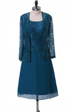 Short Long Sleeves Lace Chiffon Mother of The Bride Dresses 602147