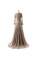 A-Line V-Neck Long Sleeves Lace Chiffon Mother of The Bride Dresses 602149
