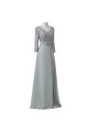 A-Line Beaded Lace Appliques V-Neck Long Mother of The Bride Dresses 602151