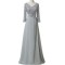 A-Line Beaded Lace Appliques V-Neck Long Mother of The Bride Dresses 602151