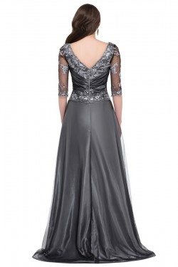 A-Line 3/4 Length Sleeves Long Mother of The Bride Dresses 602154