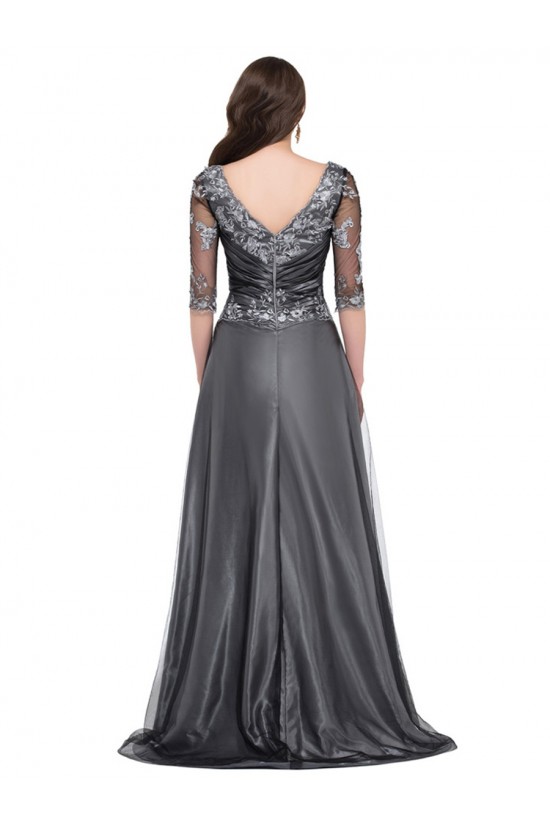 A-Line 3/4 Length Sleeves Long Mother of The Bride Dresses 602154