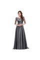 A-Line 3/4 Length Sleeves Long Mother of The Bride Dresses 602154
