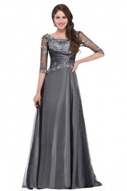 A-Line 3/4 Length Sleeves Long Mother of The Bride Dresses 602154