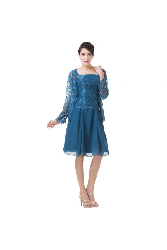 Short Long Sleeves Lace Chiffon Mother of The Bride Dresses 602155 Short Long Sleeves Lace Chiffon Mother of The Bride Dresses 602155