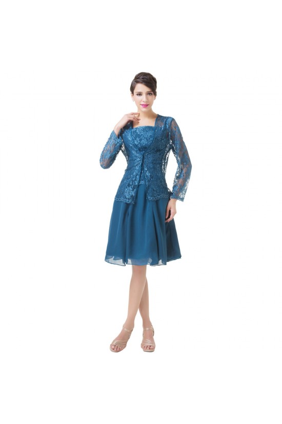 Short Long Sleeves Lace Chiffon Mother of The Bride Dresses 602155 Short Long Sleeves Lace Chiffon Mother of The Bride Dresses 602155