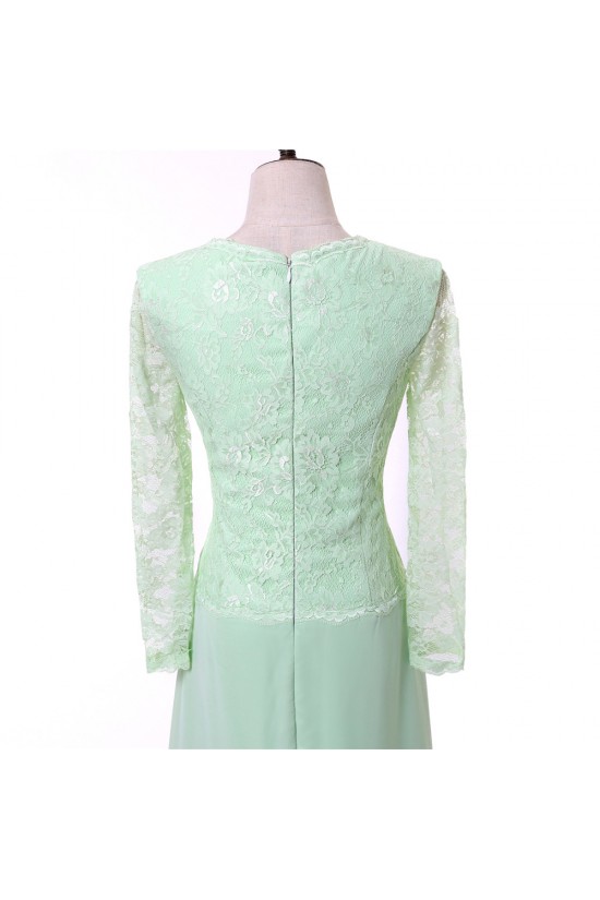 A-Line Long Sleeves Lace Chiffon Mother of The Bride Dresses 602156 A-Line Long Sleeves Lace Chiffon Mother of The Bride Dresses 602156