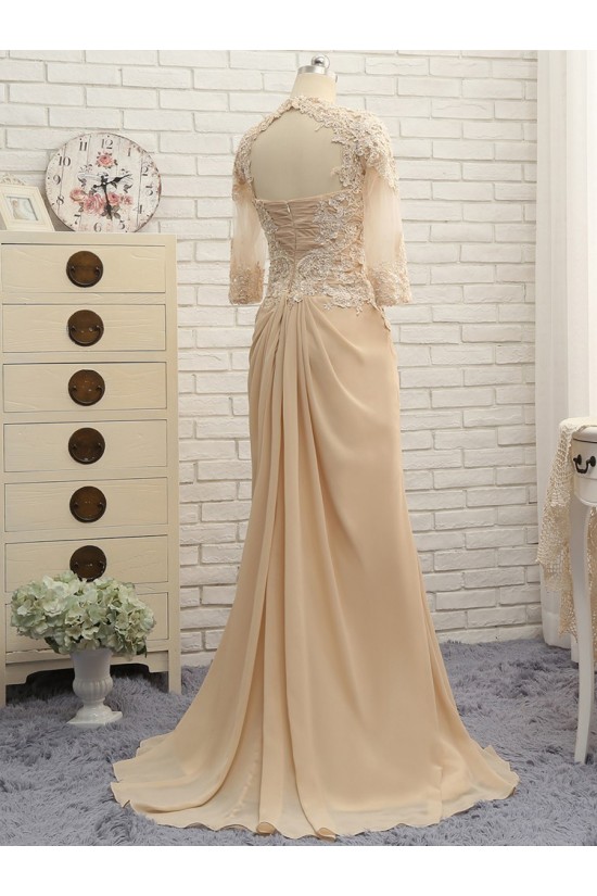 Beaded Lace Chiffon V-Neck Long Mother of The Bride Dresses 602157 Beaded Lace Chiffon V-Neck Long Mother of The Bride Dresses 602157