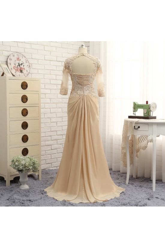 Beaded Lace Chiffon V-Neck Long Mother of The Bride Dresses 602157 Beaded Lace Chiffon V-Neck Long Mother of The Bride Dresses 602157