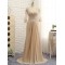 Beaded Lace Chiffon V-Neck Long Mother of The Bride Dresses 602157