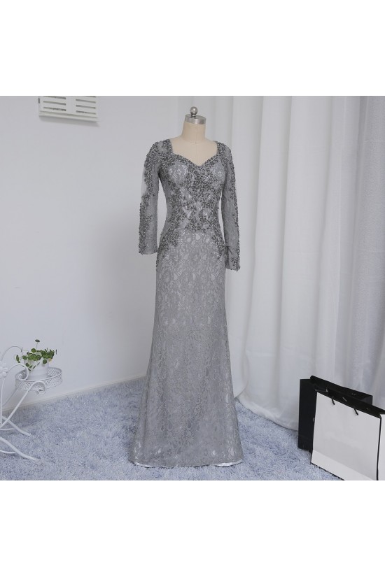 Long Sleeves Beaded Lace Mother of The Bride Dresses 602158