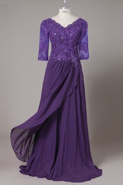 A-Line Beaded Lace Chiffon Mother of The Bride Dresses 602159