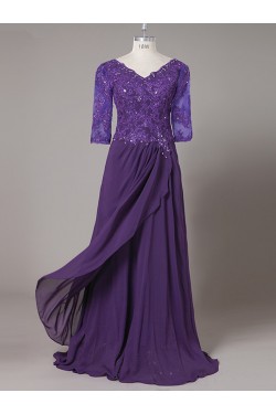 A-Line Beaded Lace Chiffon Mother of The Bride Dresses 602159