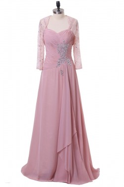 A-Line Beaded Lace Chiffon Long Mother of The Bride Dresses 602162