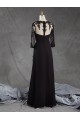 3/4 Length Sleeves Long Black Chiffon Lace Mother of The Bride Dresses 602164