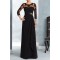 3/4 Length Sleeves Long Black Chiffon Lace Mother of The Bride Dresses 602164